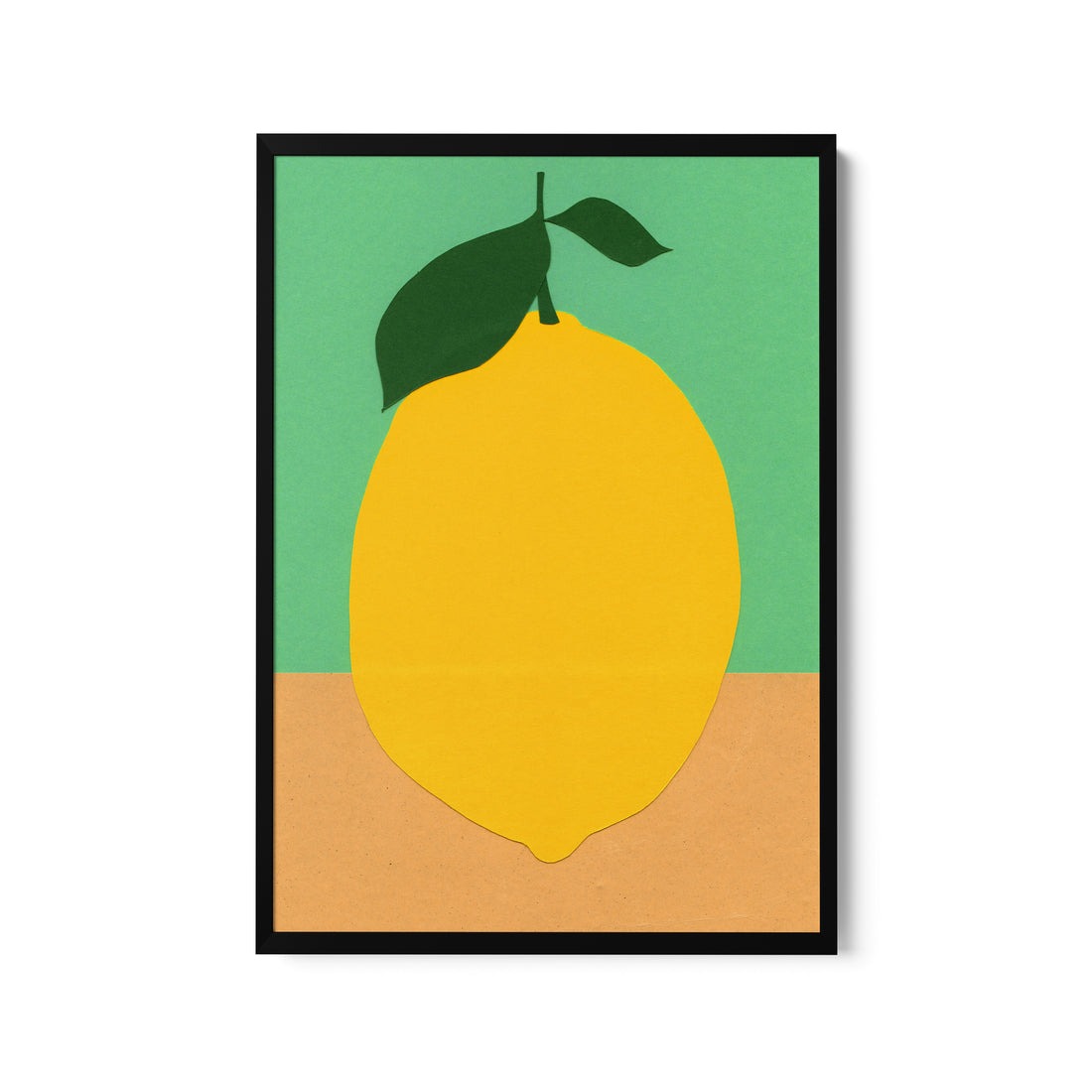 a picture of a lemon on a green background