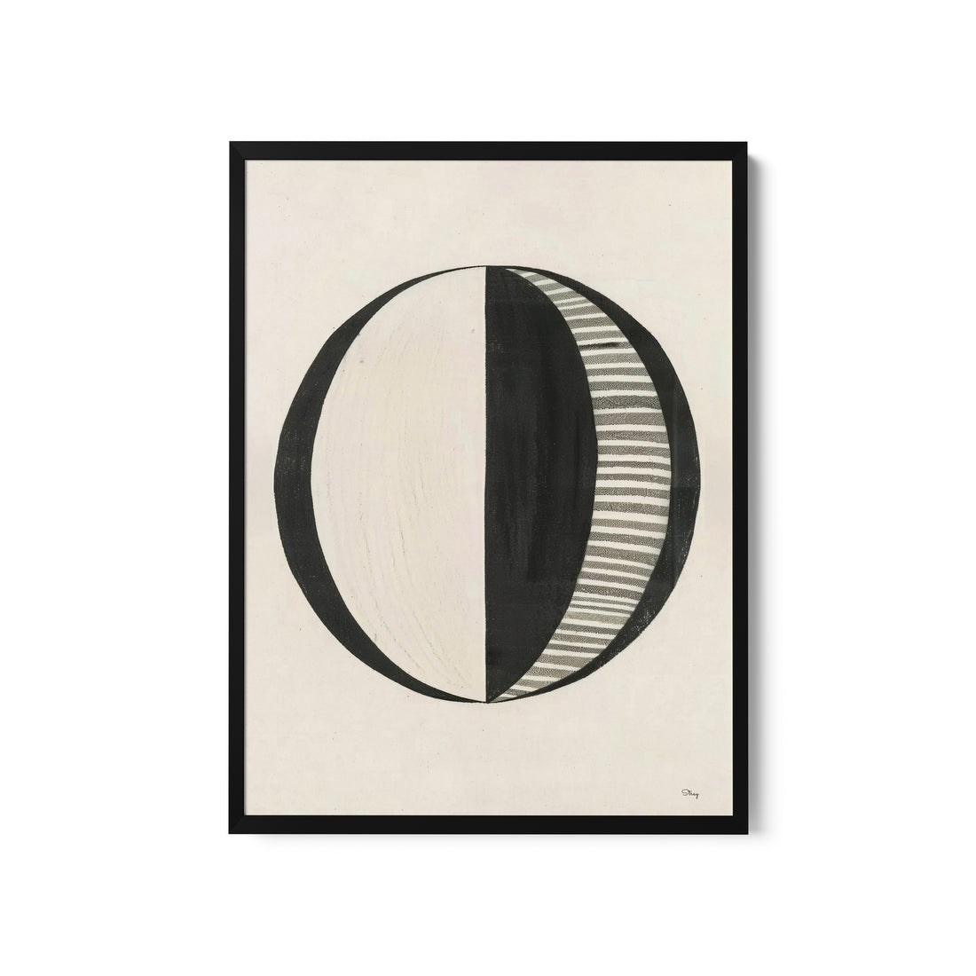 a black and white drawing of a half circle