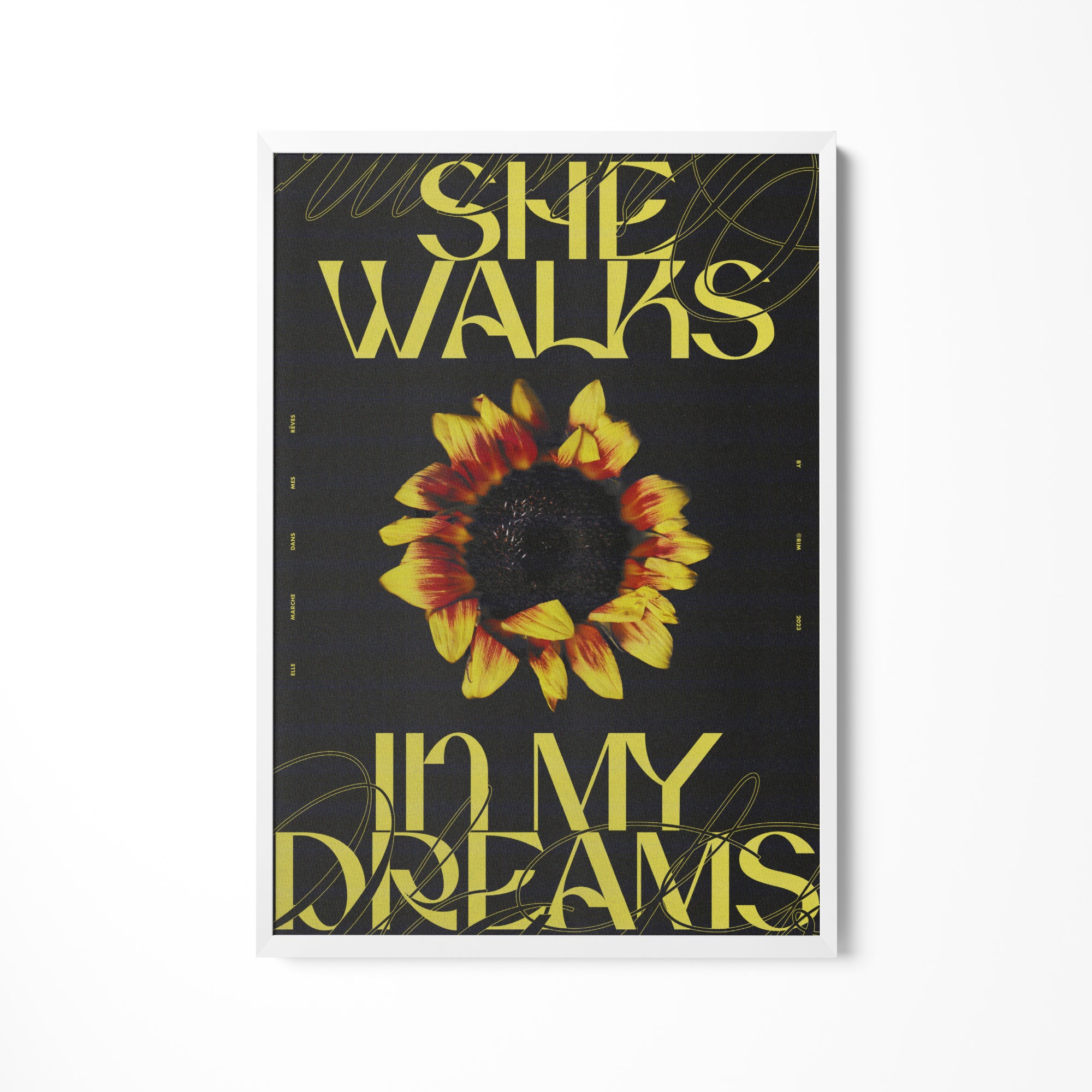 a picture of a sunflower with the words she walks it&