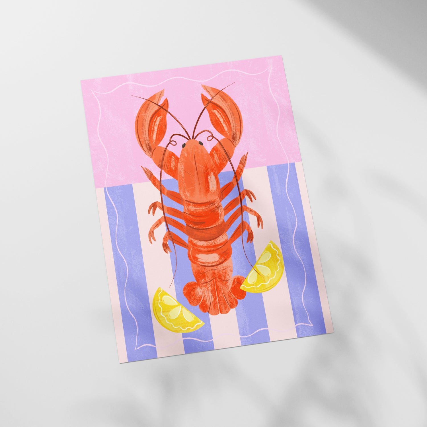 a picture of a lobster on a piece of paper