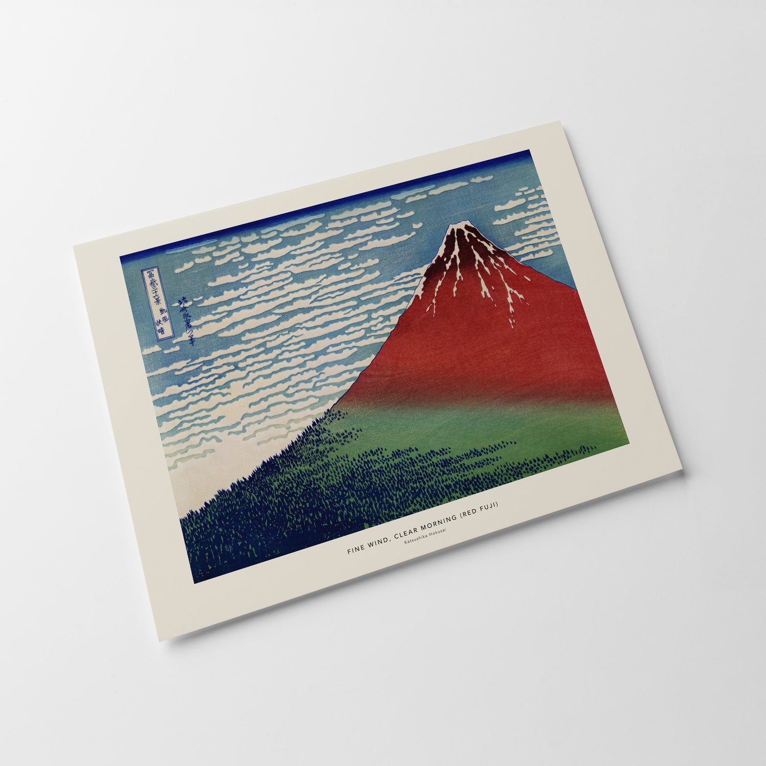 a picture of a mountain with a red peak