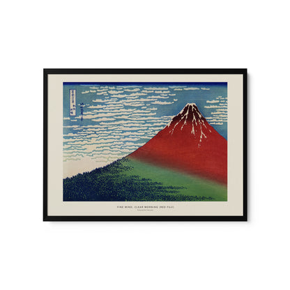 a painting of a mountain with clouds in the sky