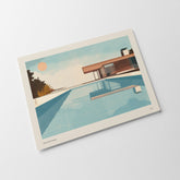 a picture of a swimming pool with a house in the background