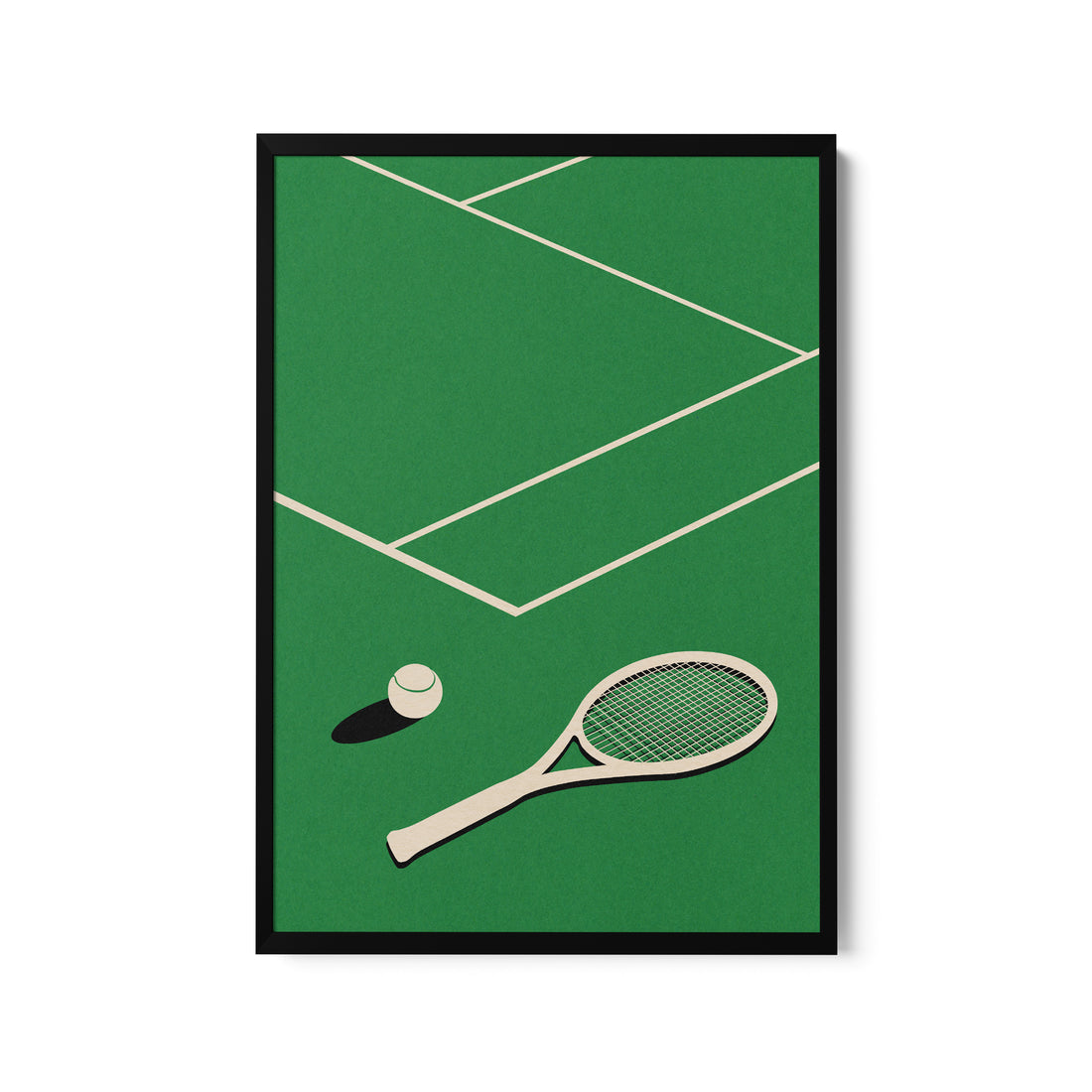 a picture of a tennis racket and ball