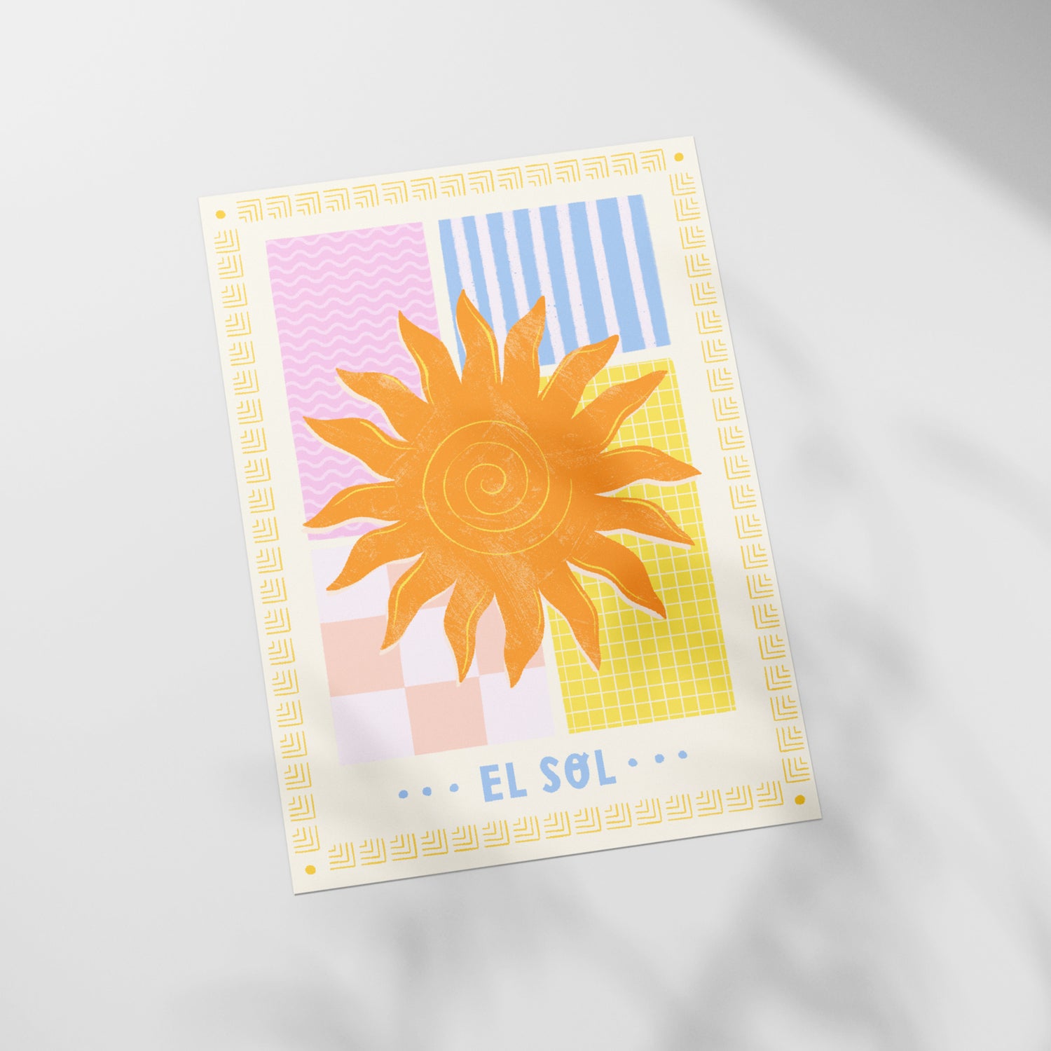 a sticker of a sunflower on a white surface