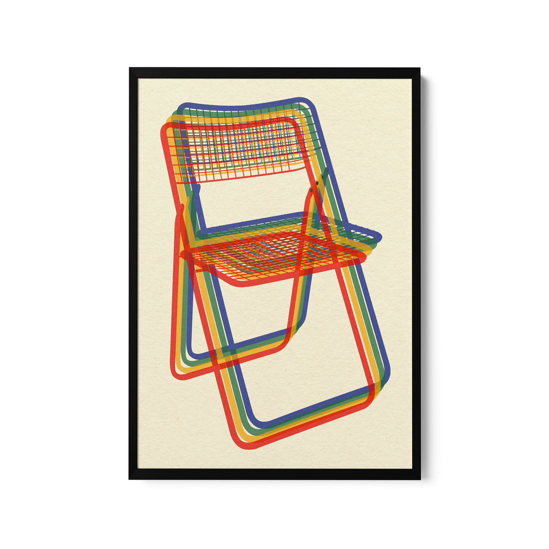 a picture of a colorful chair on a white background