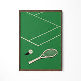 a picture of a tennis racket and ball