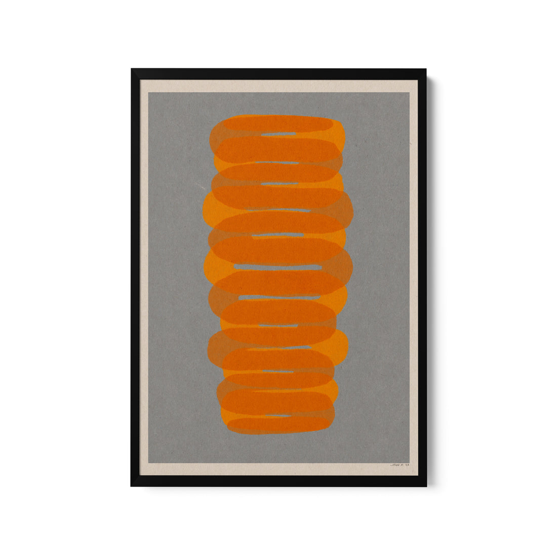 a picture of an orange object on a gray background