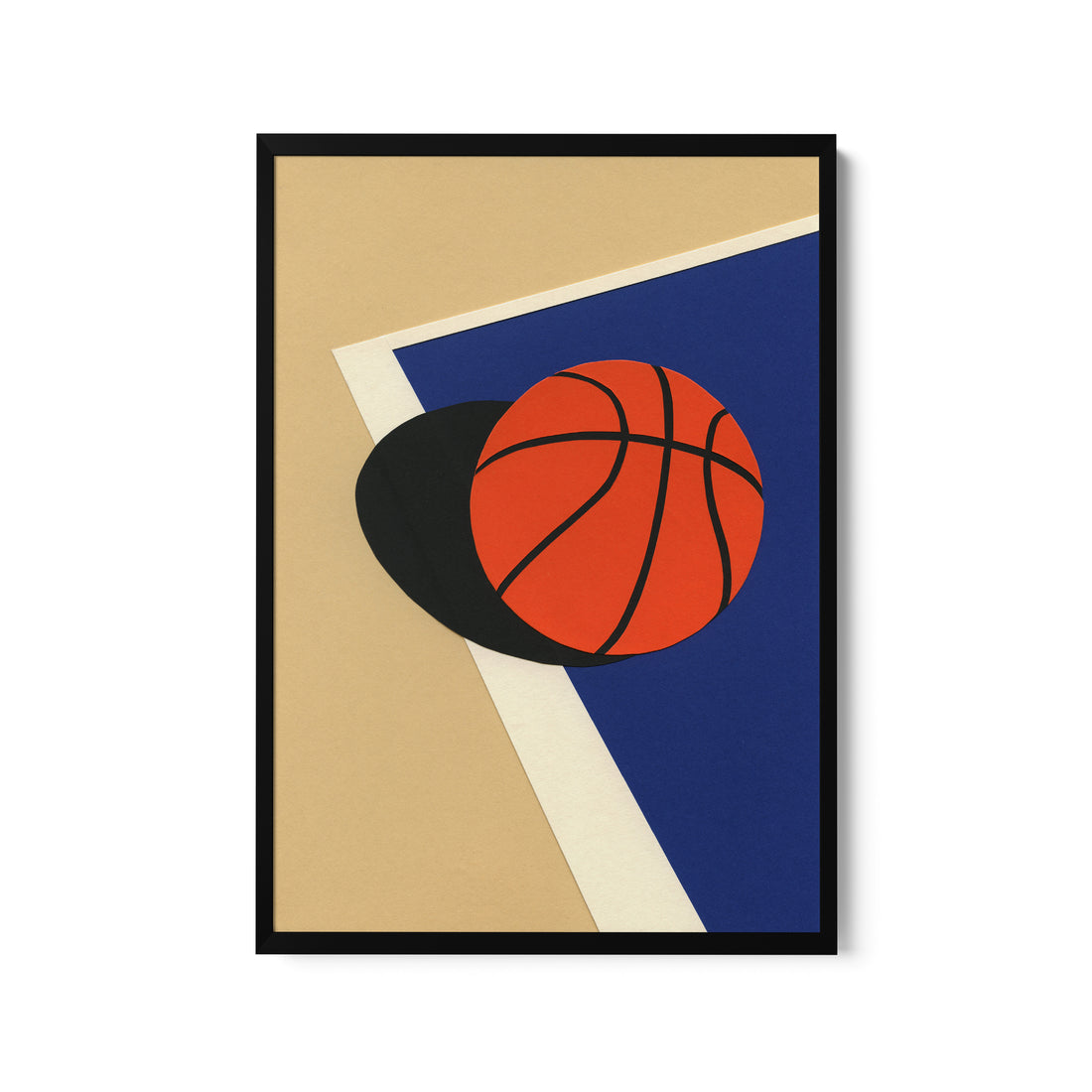 a picture of a basketball on a court